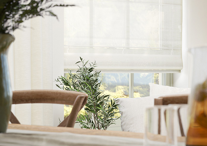 Marsala Voile, Beach White - Roman Blind - Image 5
